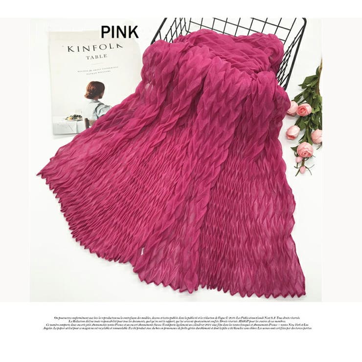 暖かい 秋冬 マフラー ストール 女性らしい エレガンス ふわふわプリーツ | LATTE | 詳細画像8 