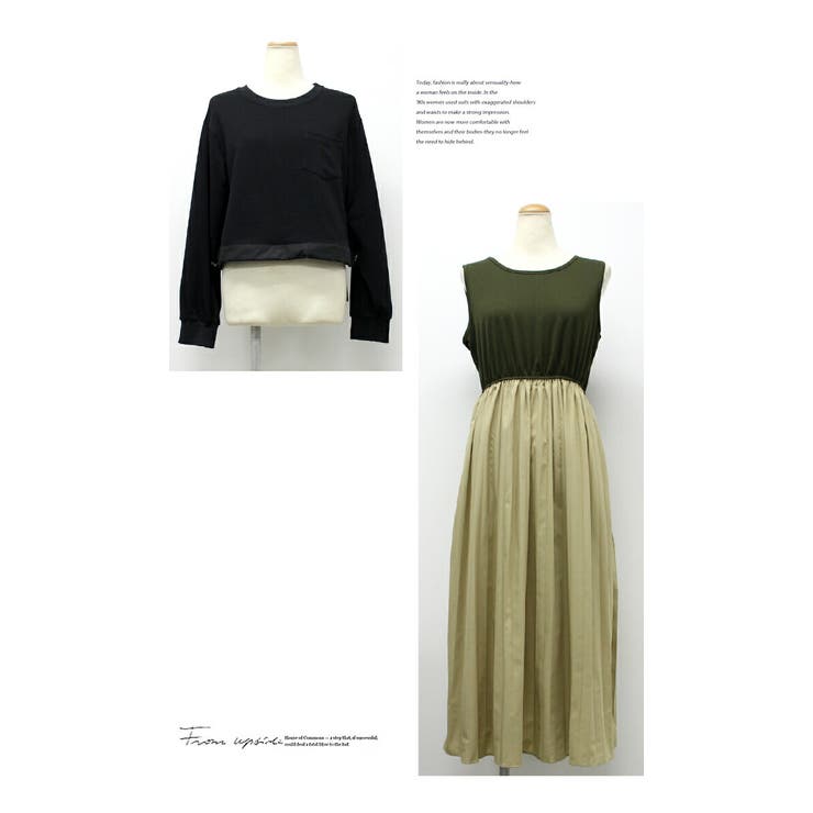 ワンピース 長袖 ラウンドネック ワンピース ロング丈 秋冬 フリル デート | LATTE | 詳細画像9 