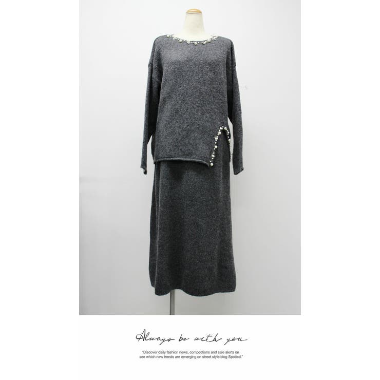 ロング シンプル ニット セット長袖  シンプル エレガント秋冬 | LATTE | 詳細画像6 