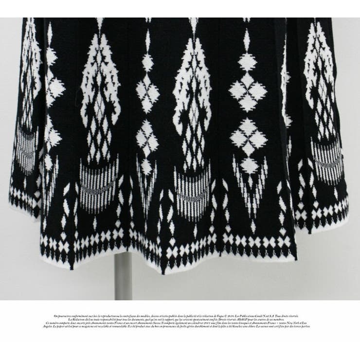 ワンピース 重ね着 ロング丈 膝下 長袖 ニット パール付き  暖かい | LATTE | 詳細画像8 