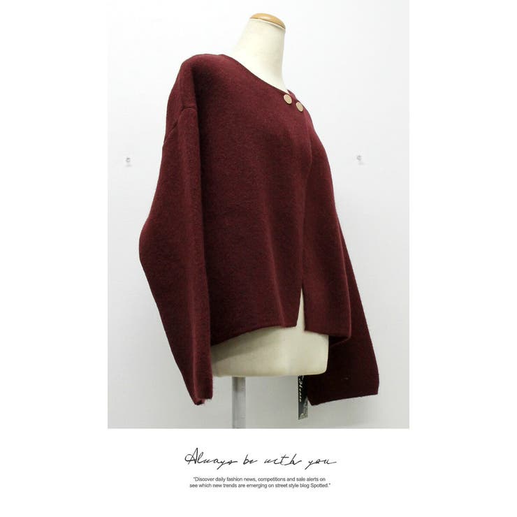 アウター ジャケット カーディガン ニット エレガント 秋冬  ボタン付き | LATTE | 詳細画像6 