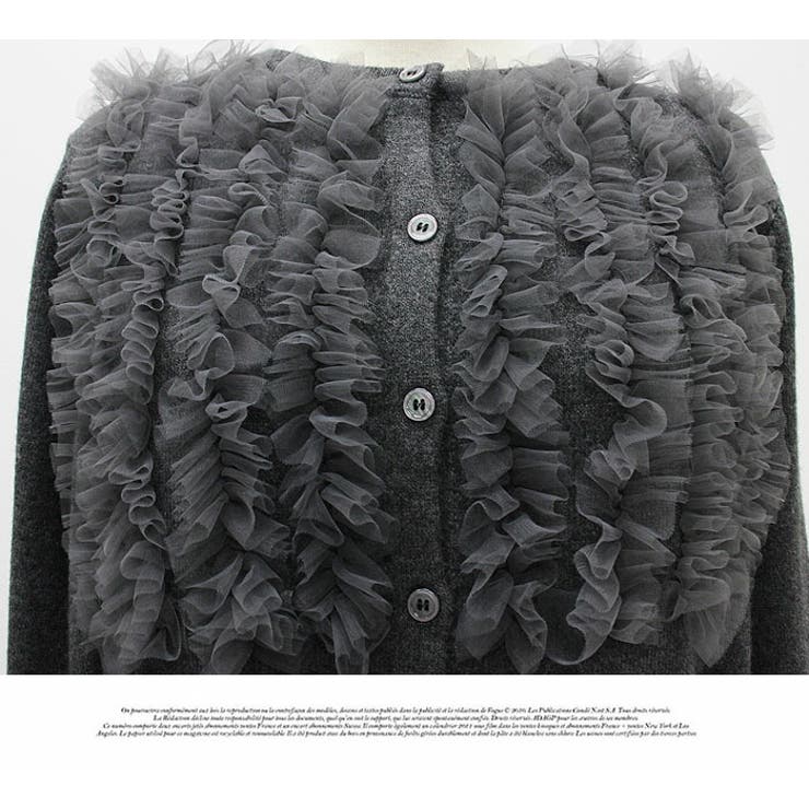 カーディガン ニット レース カットソー 肌隠し キラキラ 無地 長袖 | LATTE | 詳細画像13 