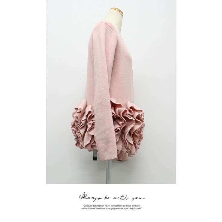 裾フリルがいっぱいで可愛いニットカーディガン | LATTE | 詳細画像6 