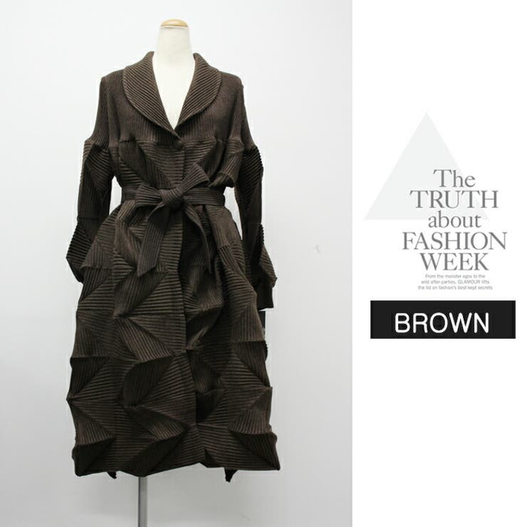 アウター ジャケット ロング丈 膝下 プリーツ 長袖 無地 コート | LATTE | 詳細画像11 