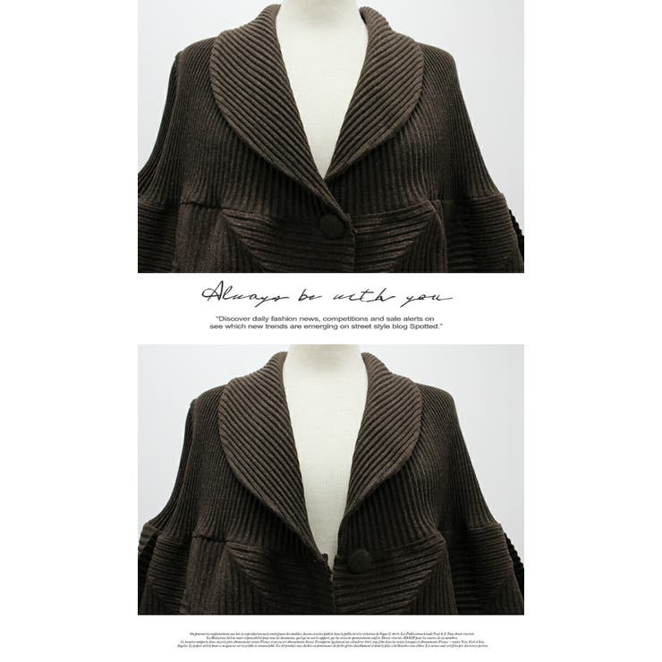 アウター ジャケット ロング丈 膝下 プリーツ 長袖 無地 コート | LATTE | 詳細画像6 