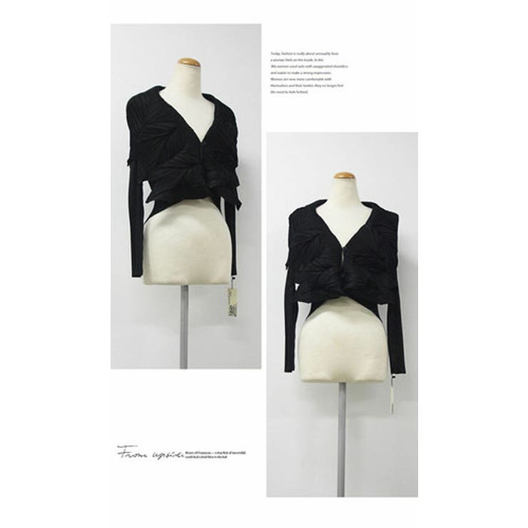 レディース  アウター ジャケット 羽織り プリーツ 高級 上品 長袖 | LATTE | 詳細画像4 