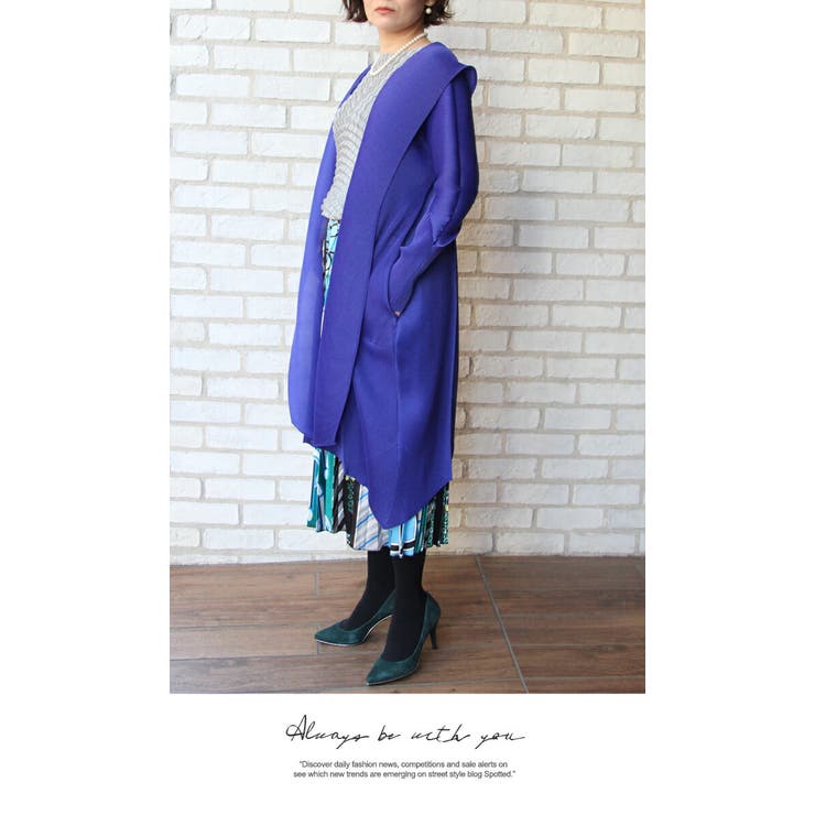 アウター ジャケット プリーツ ロング丈 膝下 羽織り高級 上品 長袖 | LATTE | 詳細画像4 