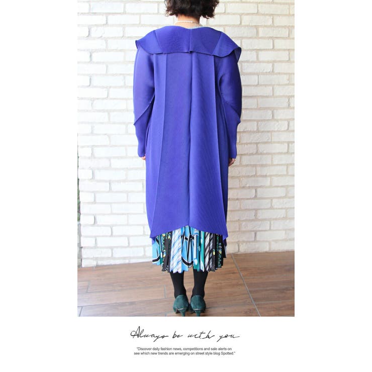 アウター ジャケット プリーツ ロング丈 膝下 羽織り高級 上品 長袖 | LATTE | 詳細画像5 