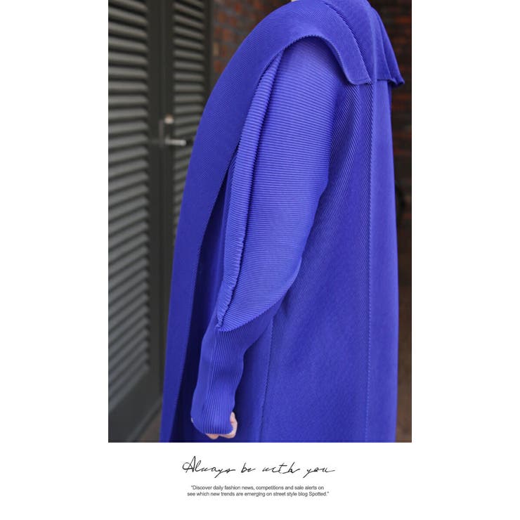 アウター ジャケット プリーツ ロング丈 膝下 羽織り高級 上品 長袖 | LATTE | 詳細画像6 