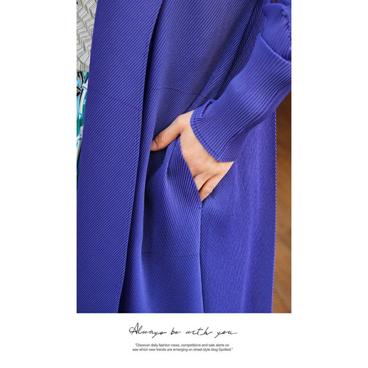 アウター ジャケット プリーツ ロング丈 膝下 羽織り高級 上品 長袖 | LATTE | 詳細画像7 