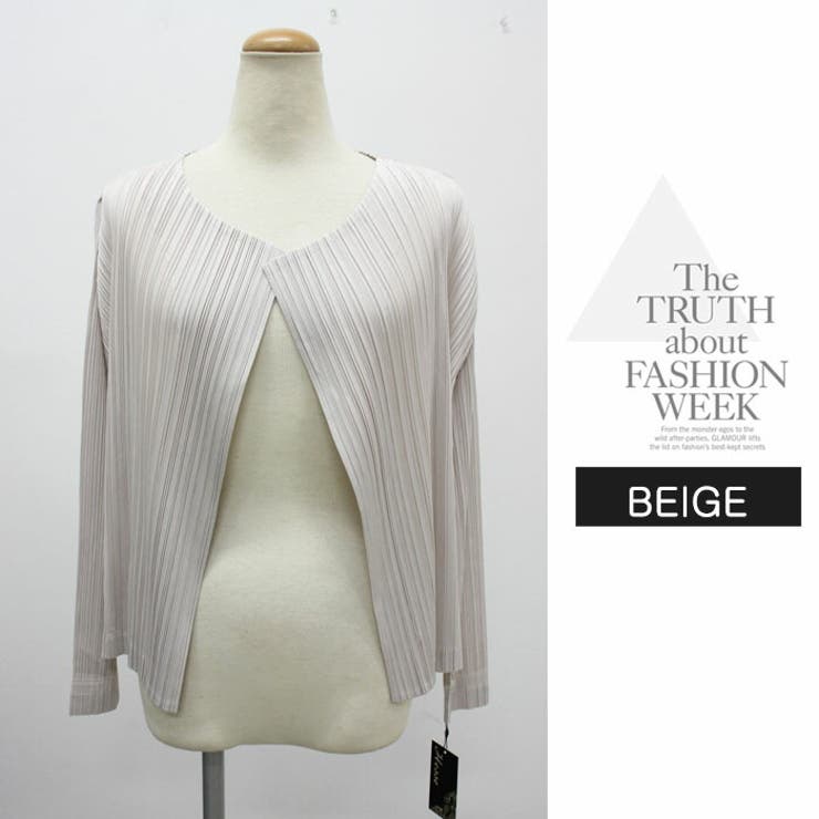 プリーツ カーディガン ボレロ 重ね着 プリーツ 高級 上品 おしゃれ 長袖 | LATTE | 詳細画像3 