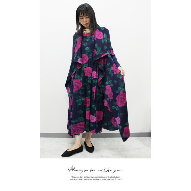 花柄プリント重ね着風プリーツワンピースAY25821-2 | LATTE | 詳細画像7 