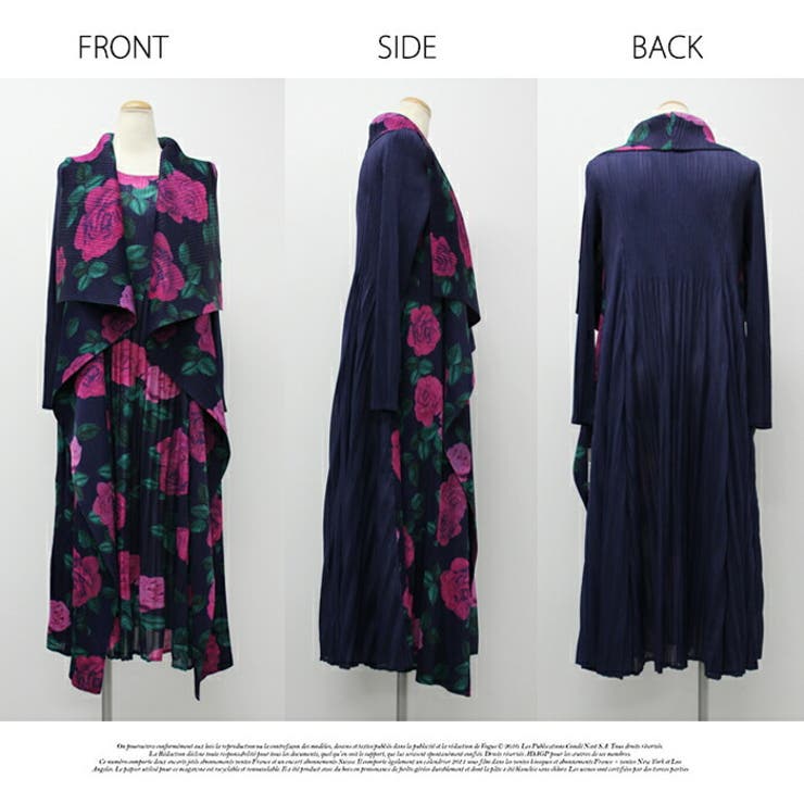 花柄プリント重ね着風プリーツワンピースAY25821-2 | LATTE | 詳細画像9 