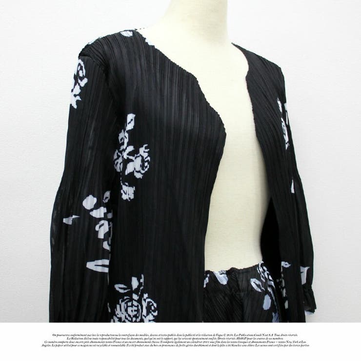 アウター ジャケットトアップ ロング丈 膝下 羽織り プリーツ 高級 上品 | LATTE | 詳細画像7 