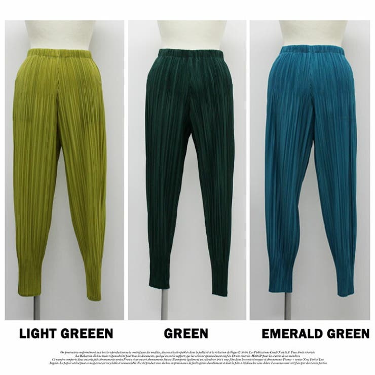 ワイドパンツ ロング 膝下 ひざ下 プリーツパンツ ゆったり ウエストゴム | LATTE | 詳細画像11 