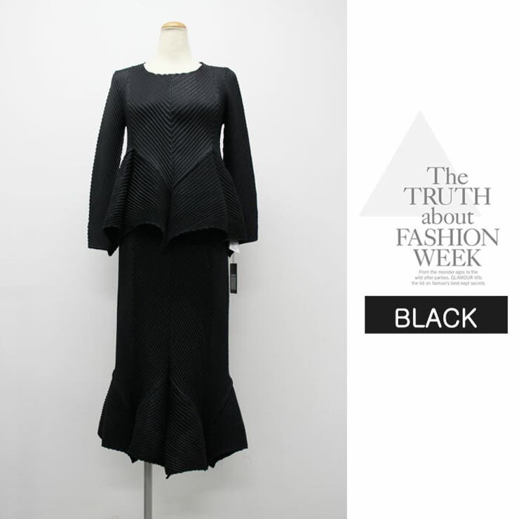 BLACK | ワンピース 重ね着 ロング丈 膝下 プリーツ 長袖 エレガント フリーサイズ | LATTE