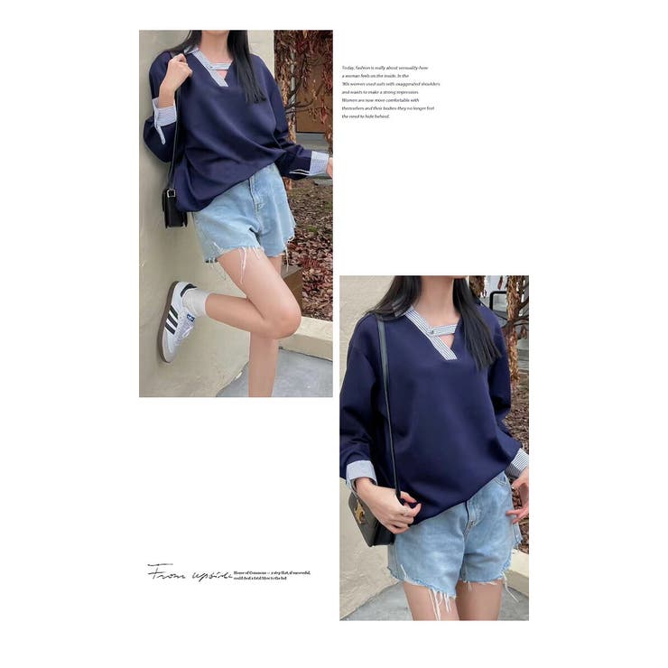 ストライプ 無地 フリーサイズ 半端袖 長袖 | LATTE | 詳細画像2 