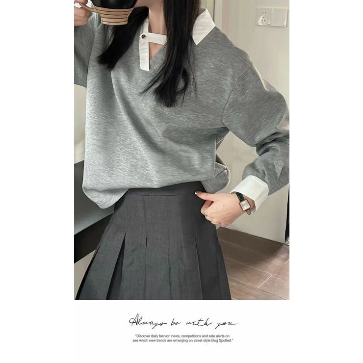 ストライプ 無地 フリーサイズ 半端袖 長袖 | LATTE | 詳細画像5 