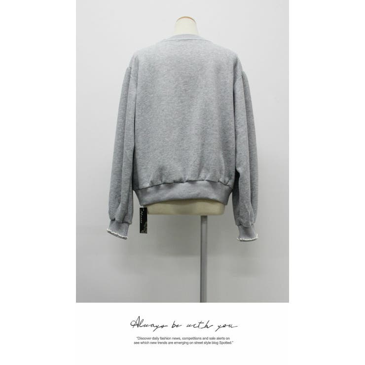 長袖 ナチュラル リボン プリント Tシャツ 長袖 秋冬スタンダード | LATTE | 詳細画像10 