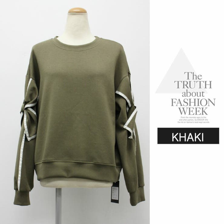 長袖 カジュアル Tシャツ 秋冬  オシャレ そでリボン | LATTE | 詳細画像11 