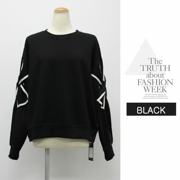 長袖 カジュアル Tシャツ 秋冬  オシャレ そでリボン | LATTE | 詳細画像12 