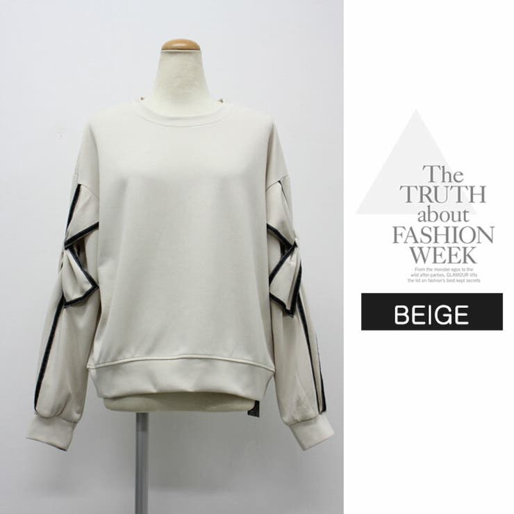 長袖 カジュアル Tシャツ 秋冬  オシャレ そでリボン | LATTE | 詳細画像10 