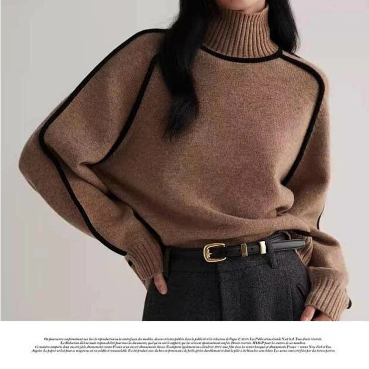 トップス レディース  ニット無地 長袖 女性 大人 かわいい シンプル | LATTE | 詳細画像4 