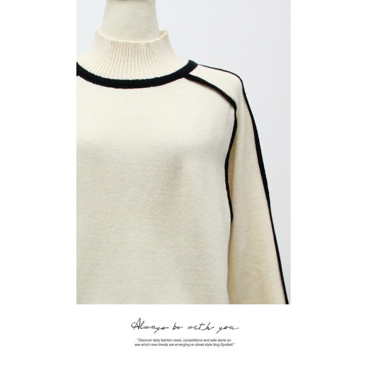 トップス レディース  ニット無地 長袖 女性 大人 かわいい シンプル | LATTE | 詳細画像6 