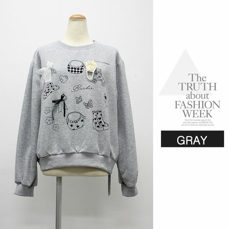 長袖 リボン プリント Tシャツ 長袖 秋冬 カジュアル | LATTE | 詳細画像9 