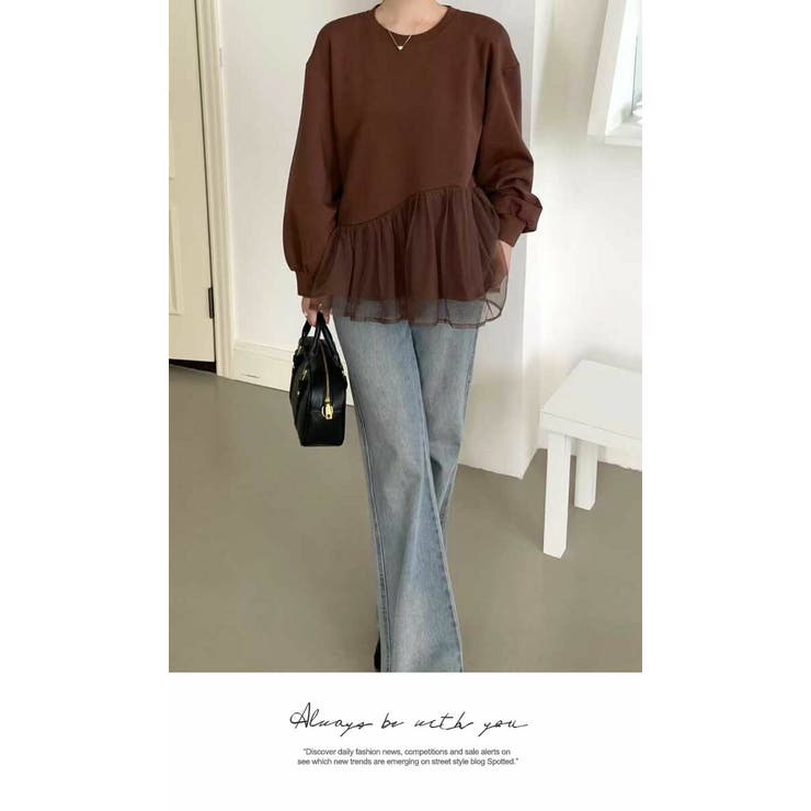 長袖 カジュアル チュニック 体型カバー ゆったり ナチュラル | LATTE | 詳細画像3 