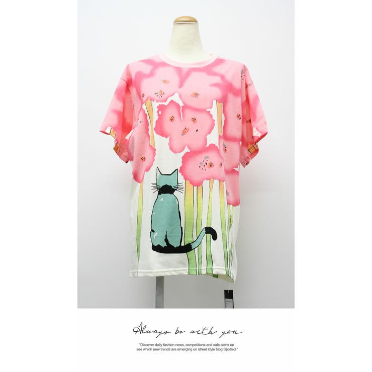 プリント スタンダード トップス レース プルオーバー 半袖 配色 デート | LATTE | 詳細画像2 