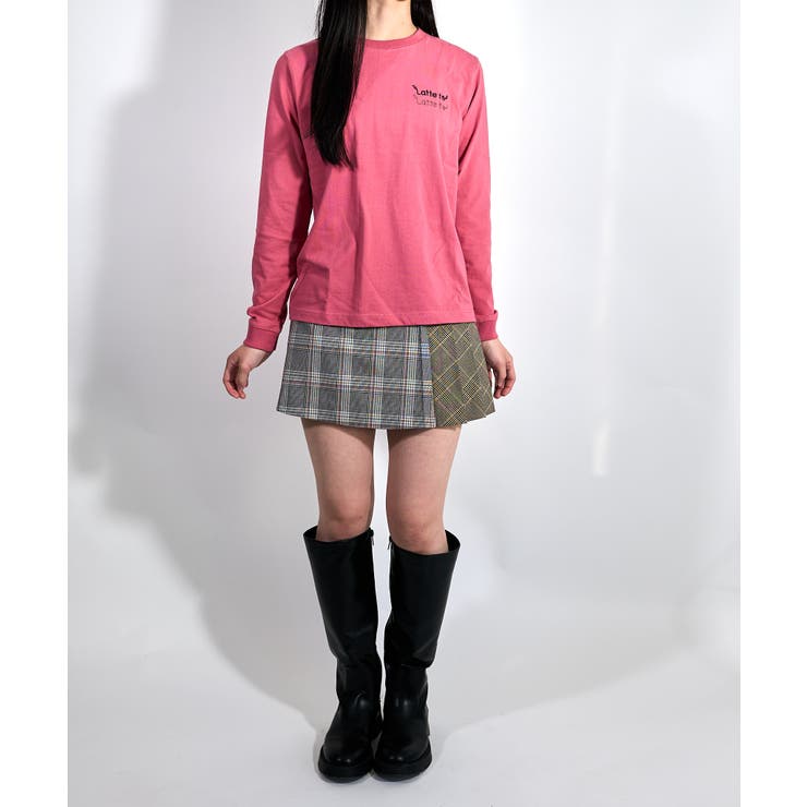 latteto チェック切り替えミニスカート | lattelatte | 詳細画像5 