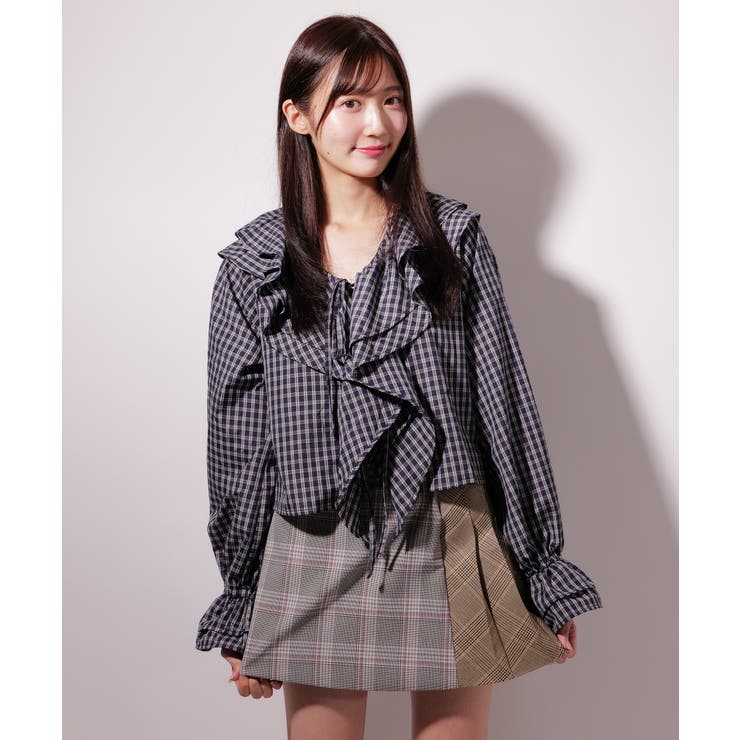 ラッフルカラー チェックBL / LL25BL03 | lattelatte | 詳細画像6 