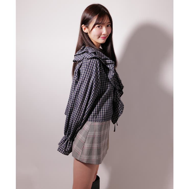 ラッフルカラー チェックBL / LL25BL03 | lattelatte | 詳細画像8 