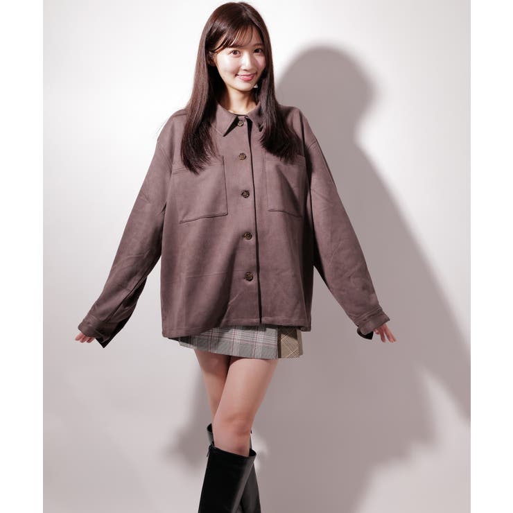 C GRAY | フェイク スウェード シャツJK / LL25FSSH01 | lattelatte