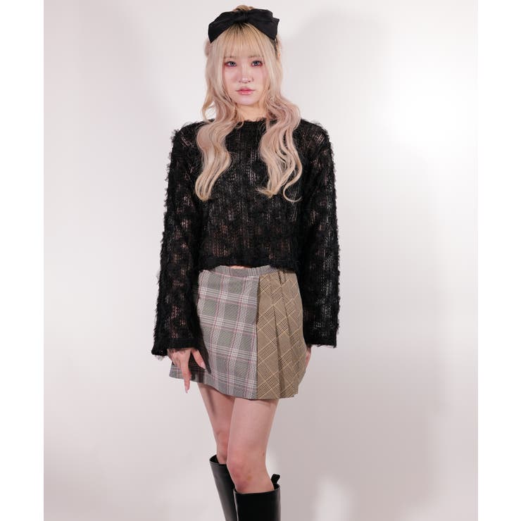 チュールフリル メッシュ クロップドPO / LL25KN01 | lattelatte | 詳細画像7 