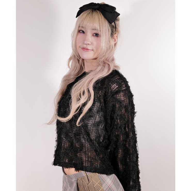 チュールフリル メッシュ クロップドPO / LL25KN01 | lattelatte | 詳細画像6 