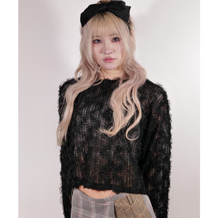 チュールフリル メッシュ クロップドPO / LL25KN01 | lattelatte | 詳細画像5 