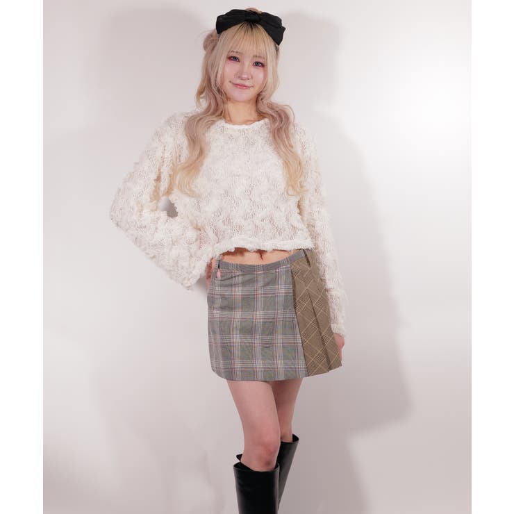 チュールフリル メッシュ クロップドPO / LL25KN01 | lattelatte | 詳細画像4 