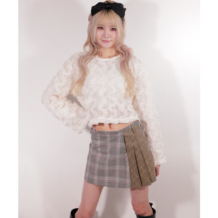 チュールフリル メッシュ クロップドPO / LL25KN01 | lattelatte | 詳細画像2 