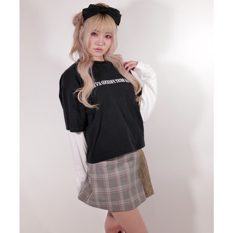 LTピグメントダイ リバースグラフィックレイヤードT sh | lattelatte | 詳細画像10 