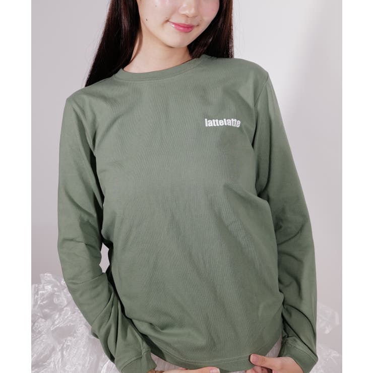 C GREEN | latteto 胸ロゴ ロングスリーブT-sh  | lattelatte