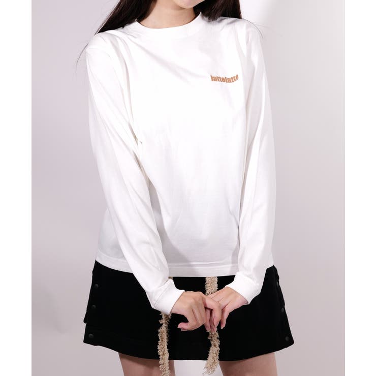 WHITE | latteto 胸ロゴ ロングスリーブT-sh  | lattelatte
