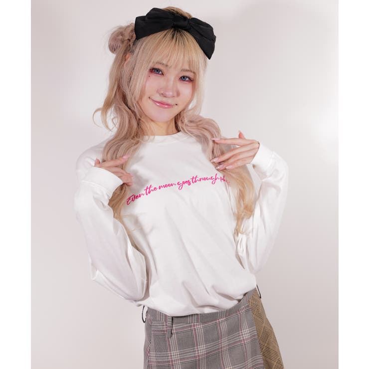 latteto メッセージ ロングスリーブT-sh / LT25LSTSH03 | lattelatte | 詳細画像2 