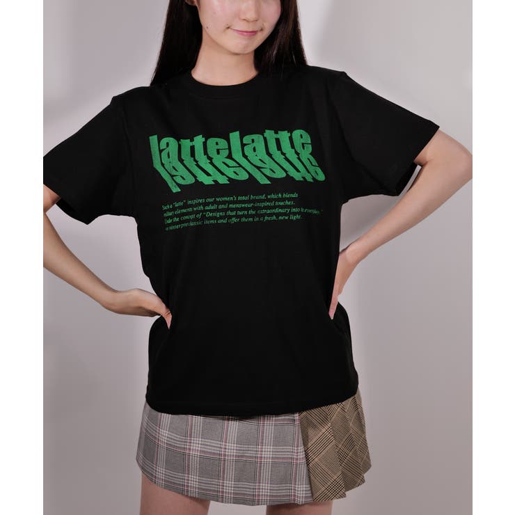 BLACK | latteto グラフィックT-SH | lattelatte