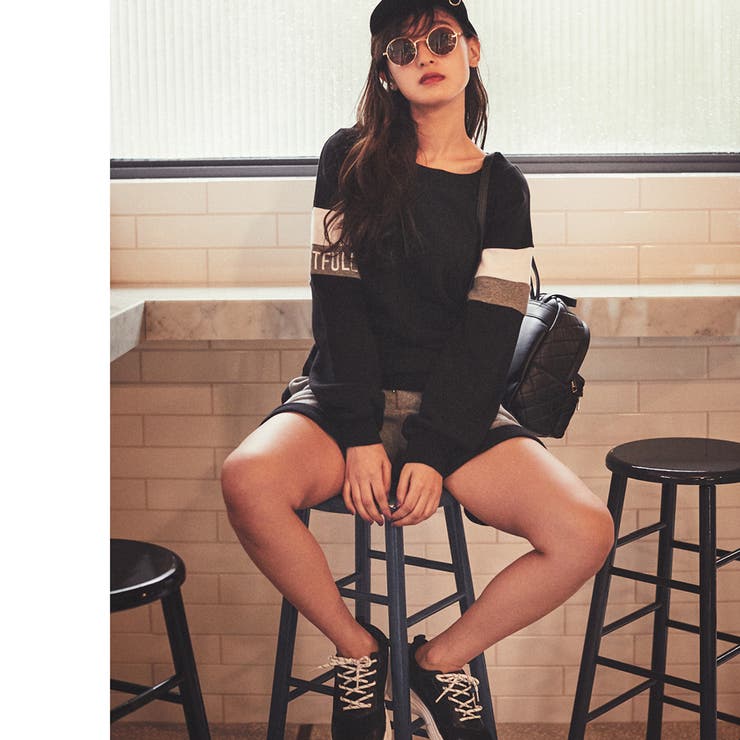 配色デザインスウェットトップス＆ショートパンツセット | LAYLA | 詳細画像7 