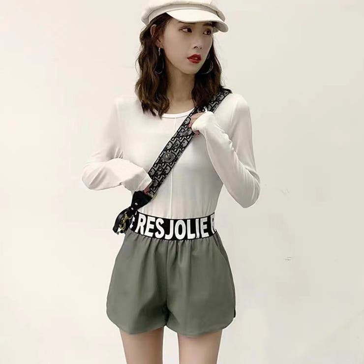 ウエストロゴフェイクレザーショーパン きれいめ大人 大人レディ | LAYLA | 詳細画像2 