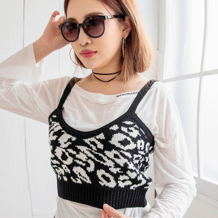 アニマル柄ニットビスチェ アニマル ダルメシアン[品番