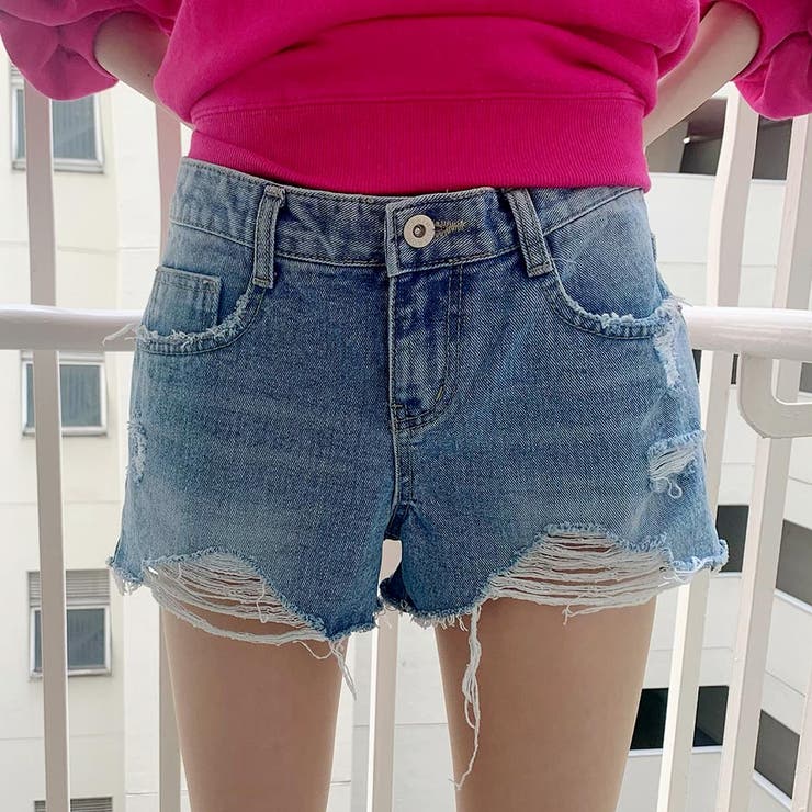 【韓国発】ダメージデニムショートパンツ レディースファッション通販 デニム | LAYLA | 詳細画像4 