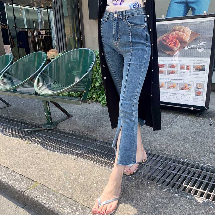 前スリットセンターラインデニムパンツ レディースファッション通販 デニムパンツ | LAYLA | 詳細画像4 